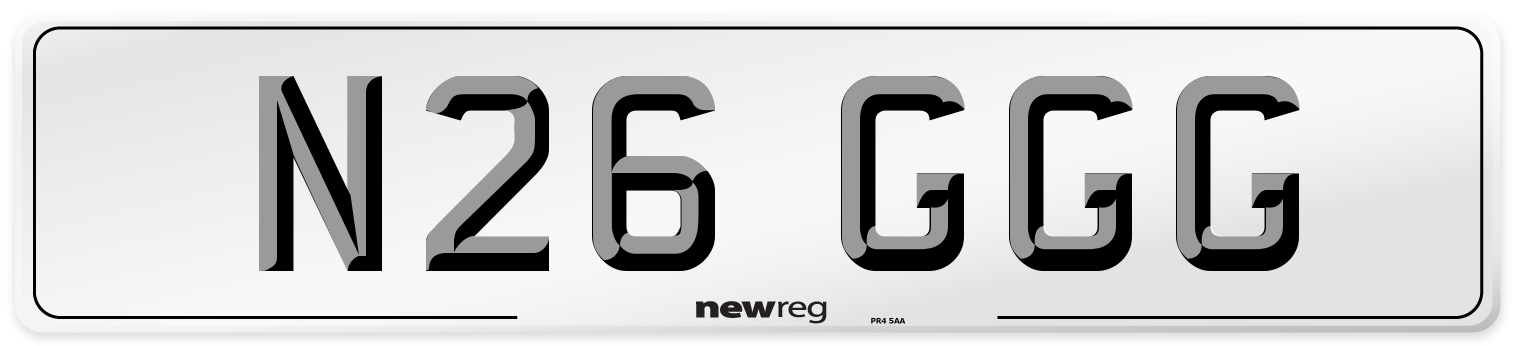 N26 GGG Number Plate from New Reg